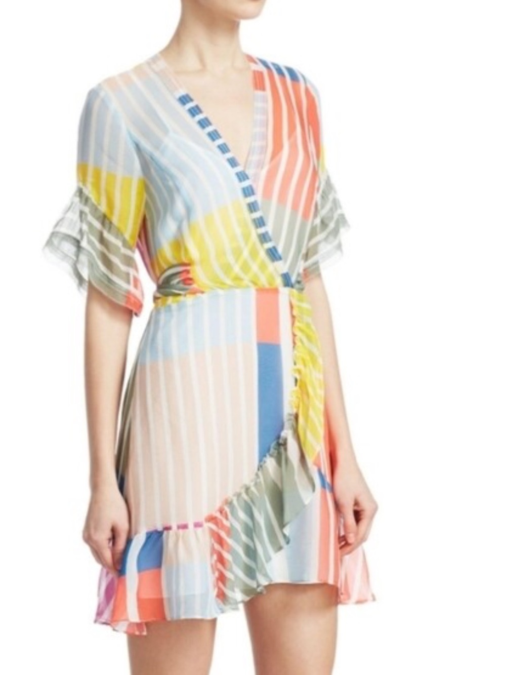 TANYA TAYLOR Multi Striped Brandy Mini Dress